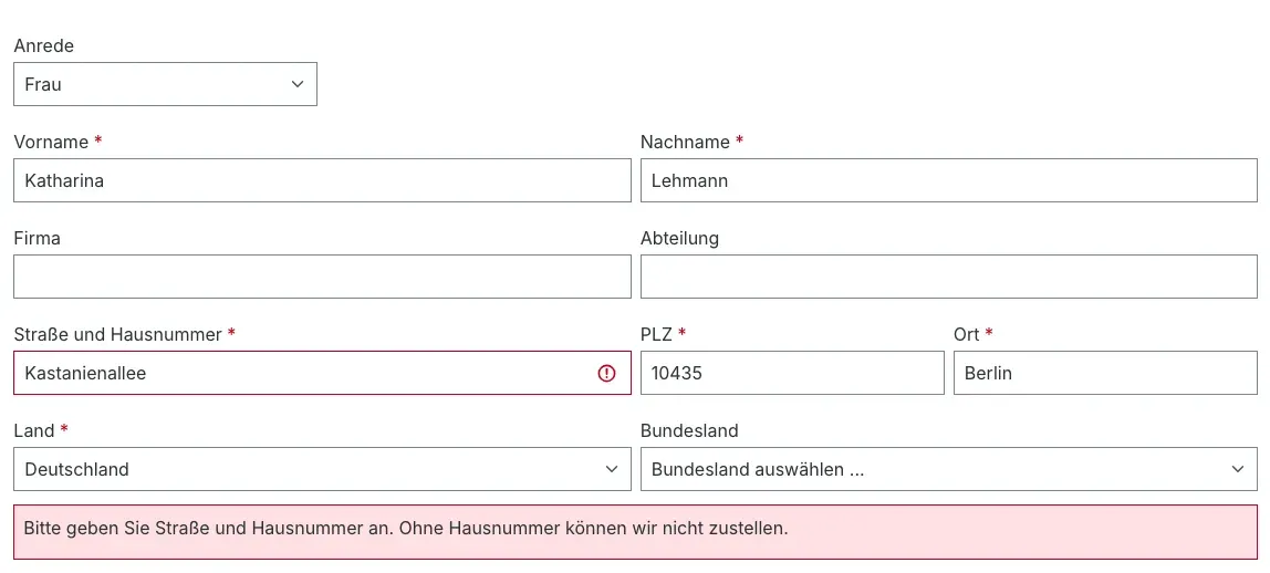 Modus „Pflicht“ im Kundenkonto