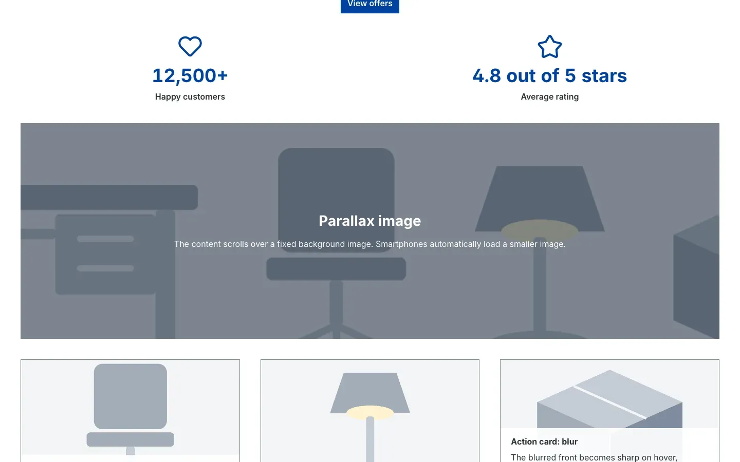 Parallax image with overlay and text