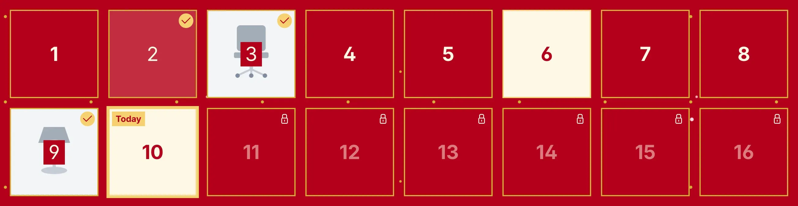 The door states in the grid