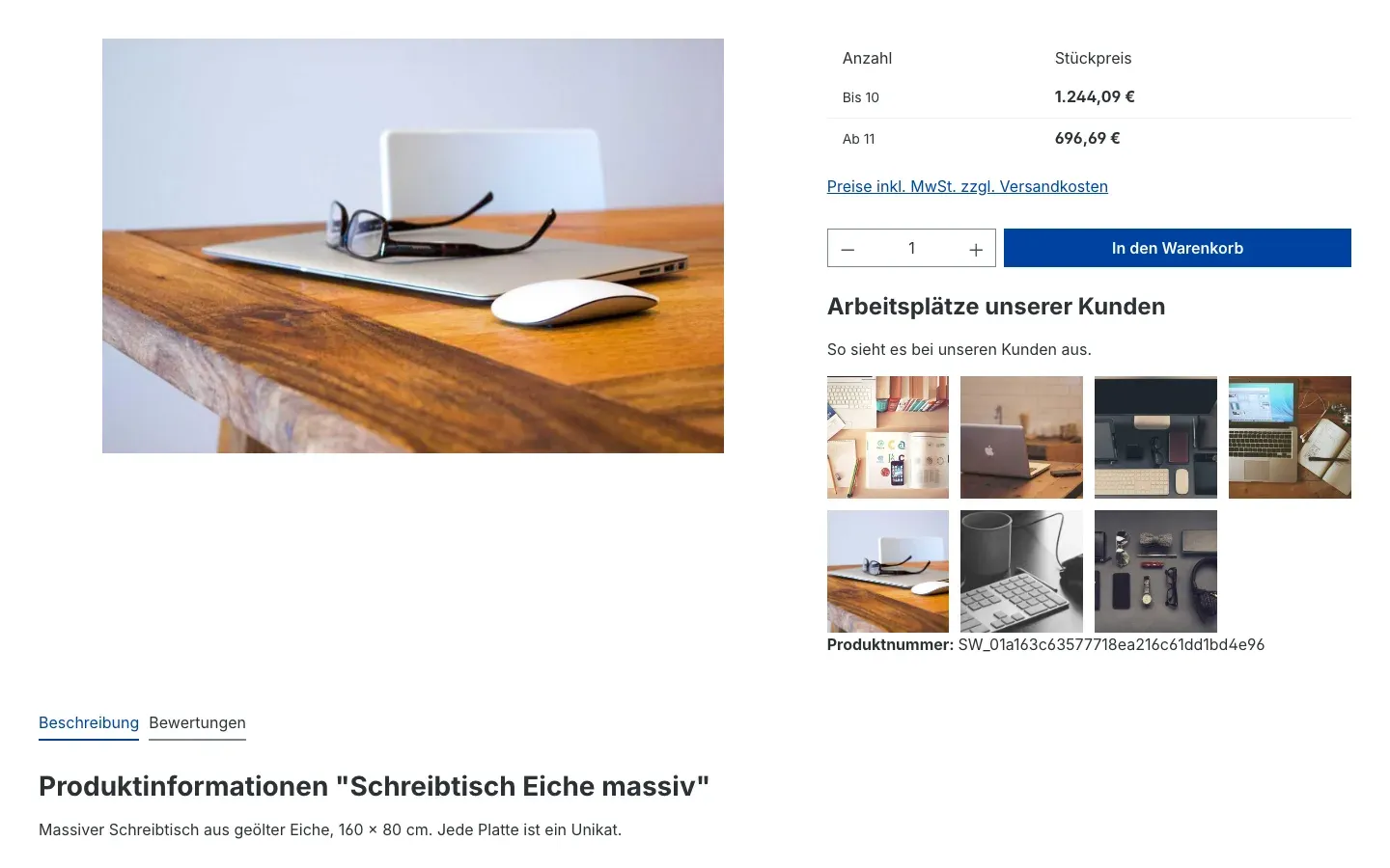 Galerie unter dem Kaufen-Button