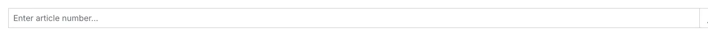 Search field with the hint Enter article number