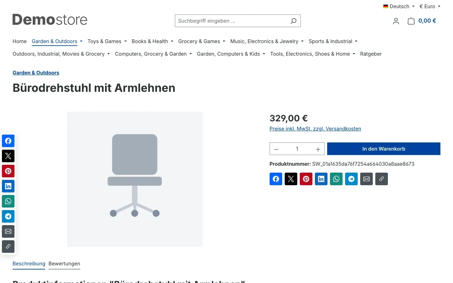 Fixierte Leiste am linken Rand