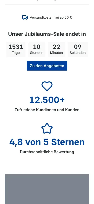 Infobar wechselnd und Countdown auf dem Smartphone