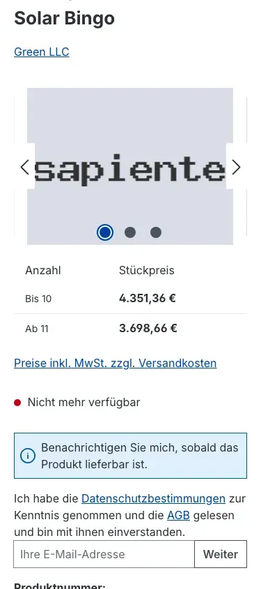 Das Formular in der mobilen Ansicht