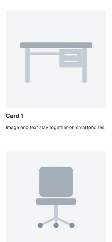 Image and text cards on a smartphone