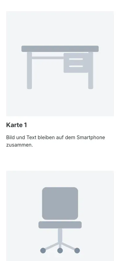 Bild-und-Text-Karten auf dem Smartphone