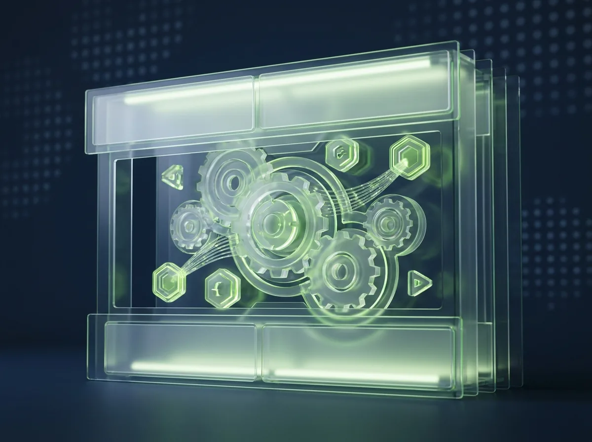 Abstrakte, gebrandete Visualisierung zum Thema „Shopify Functions“