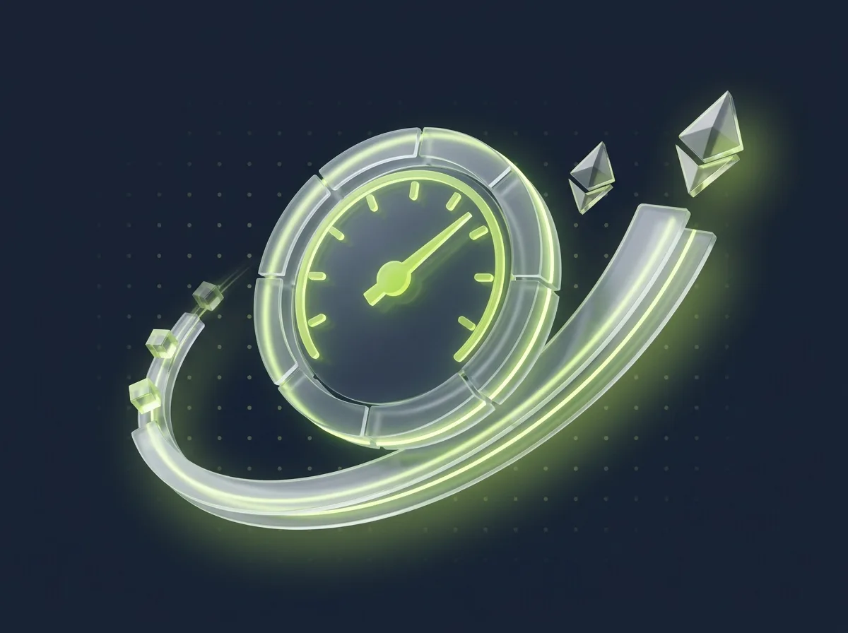 Abstrakte, gebrandete Visualisierung zum Thema „Performance als Conversion-Faktor“