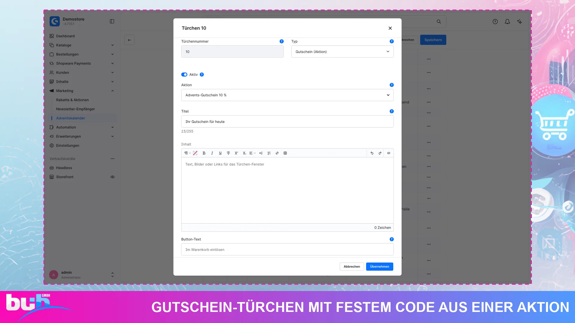 Adventskalender Weihnachtskalender | Kalender mit Gutscheinen ohne Cache leeren. Screenshot 15