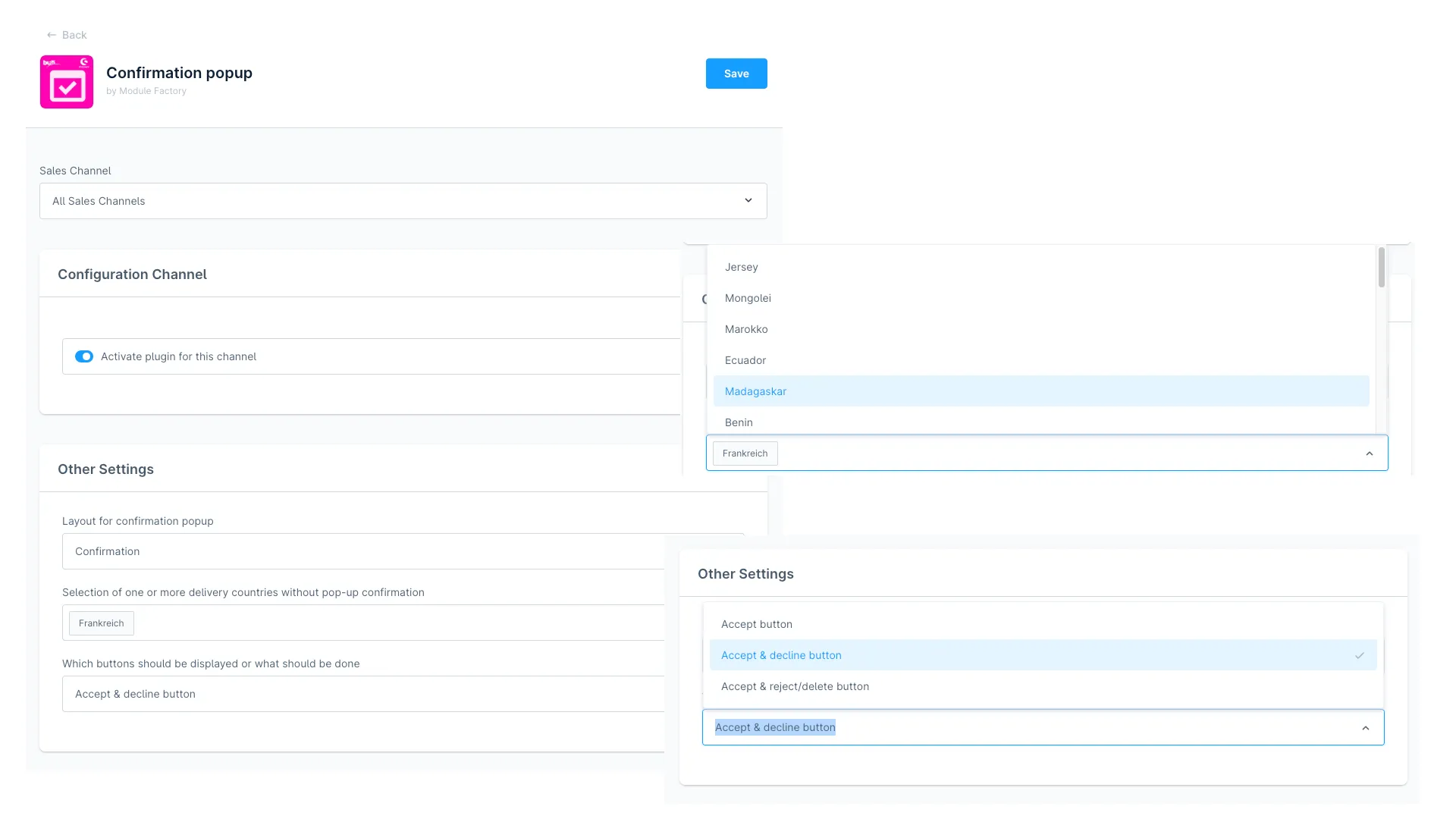 Bestätigungs-Popup – Screenshot 2