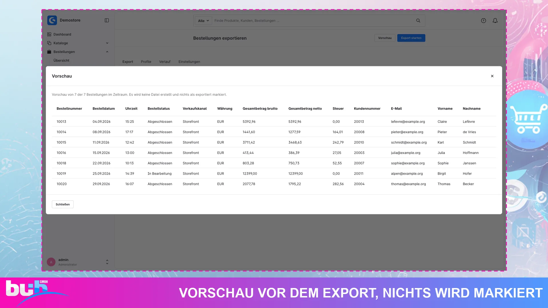 Bestellexport CSV Excel XML JSON Export | Bestellungen automatisch exportieren. Screenshot 10