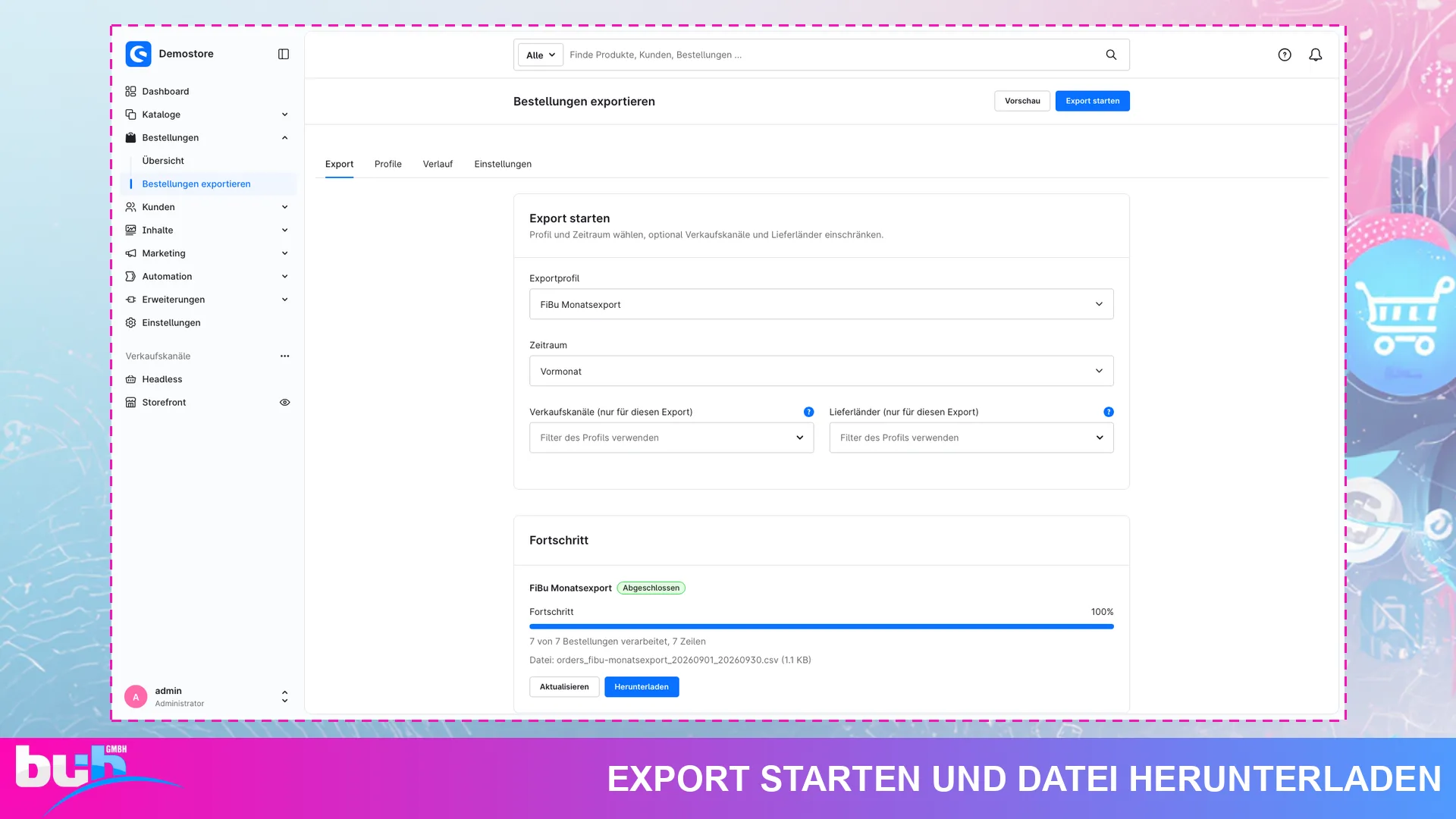 Bestellexport CSV Excel XML JSON Export | Bestellungen automatisch exportieren. Screenshot 11