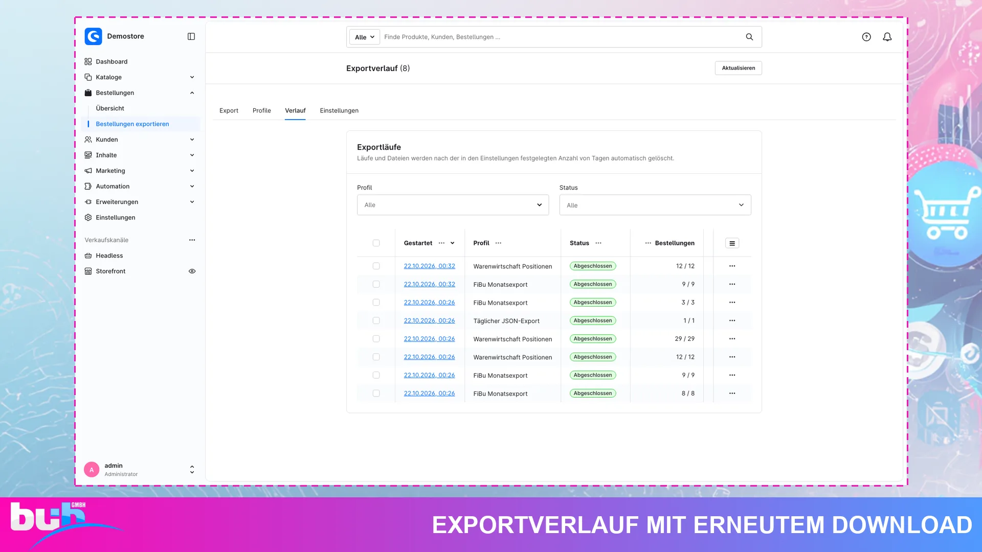 Bestellexport CSV Excel XML JSON Export | Bestellungen automatisch exportieren. Screenshot 12