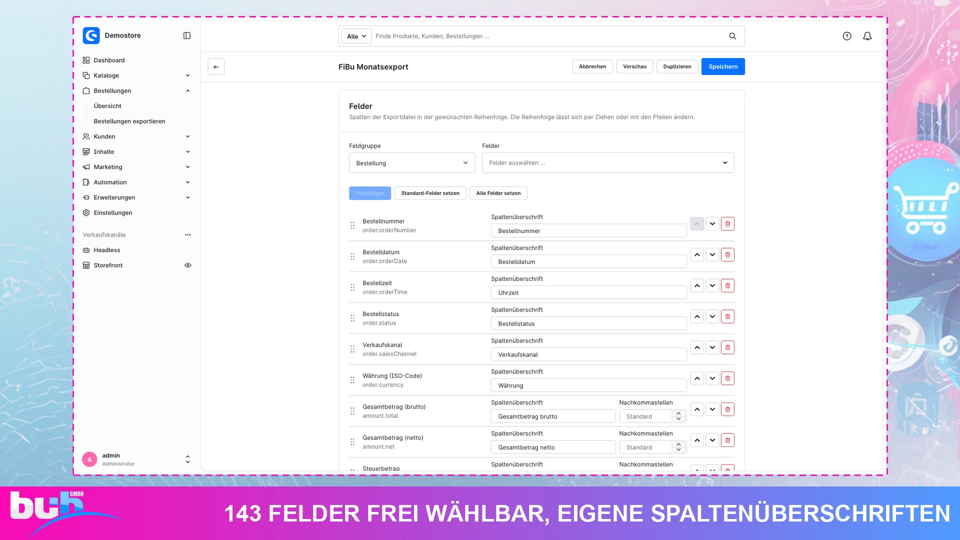 Bestellexport CSV Excel XML JSON Export | Bestellungen automatisch exportieren. Screenshot 5
