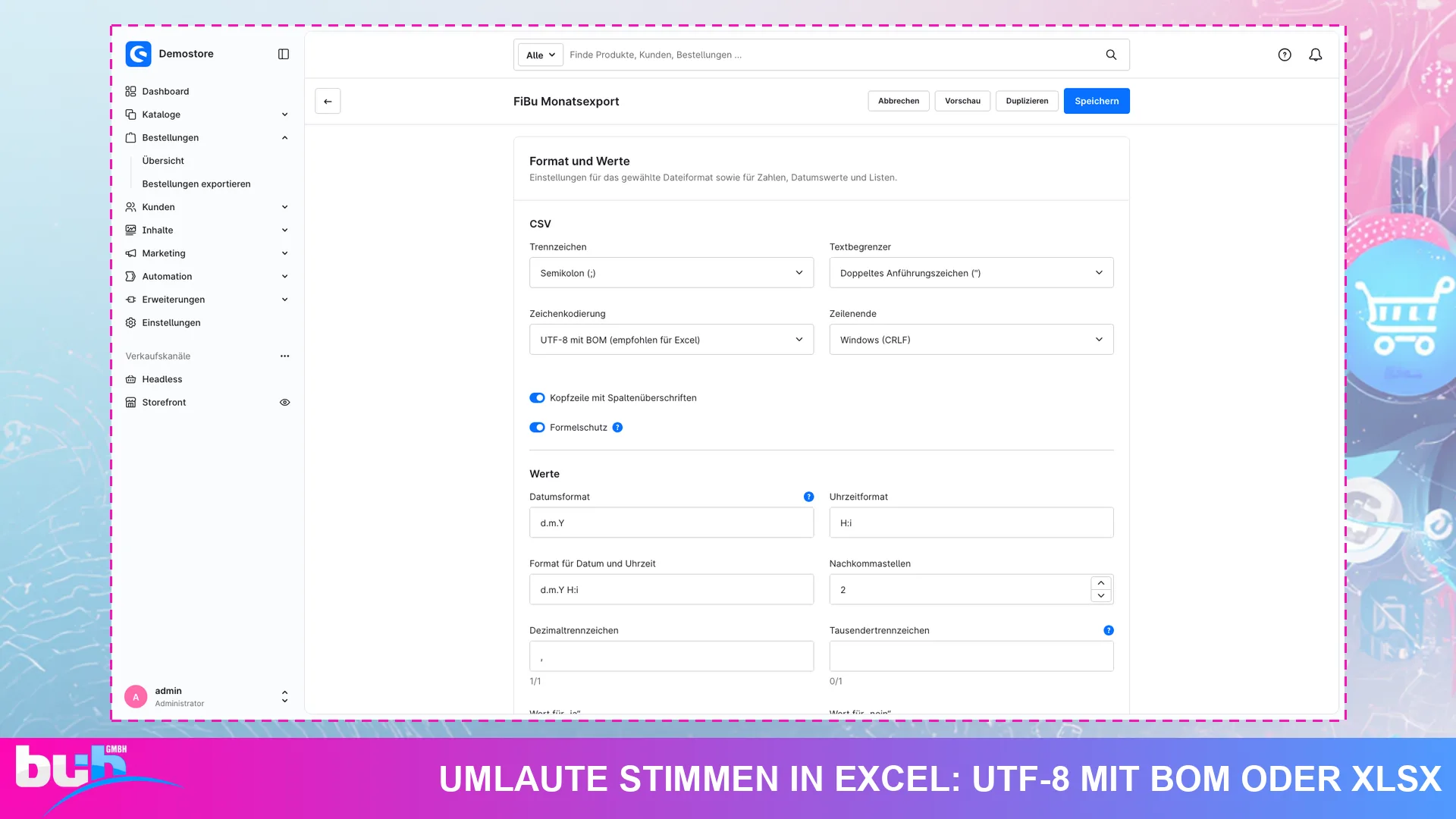 Bestellexport CSV Excel XML JSON Export | Bestellungen automatisch exportieren. Screenshot 6