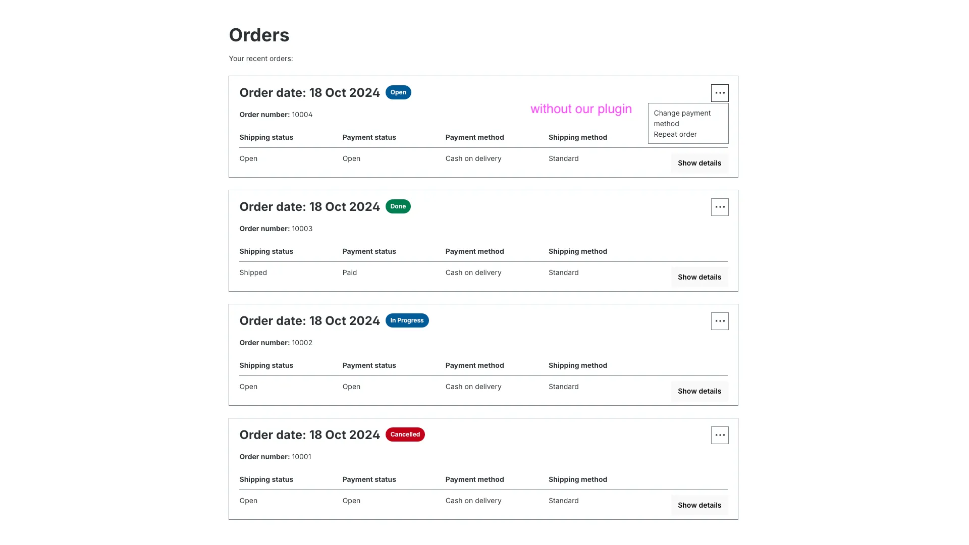 Bestellungen durch Kunden löschen – Screenshot 6