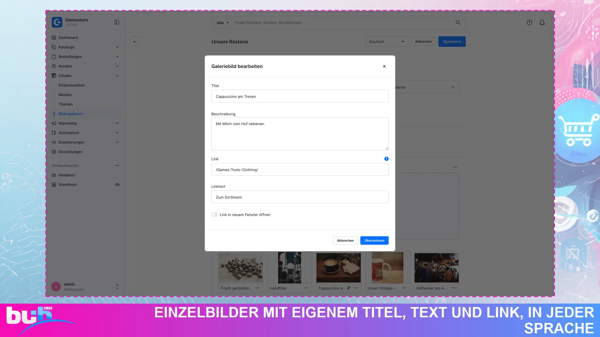 Bildergalerie Lightbox Slider | Galerie für Erlebniswelten und Produktseiten. Screenshot 14
