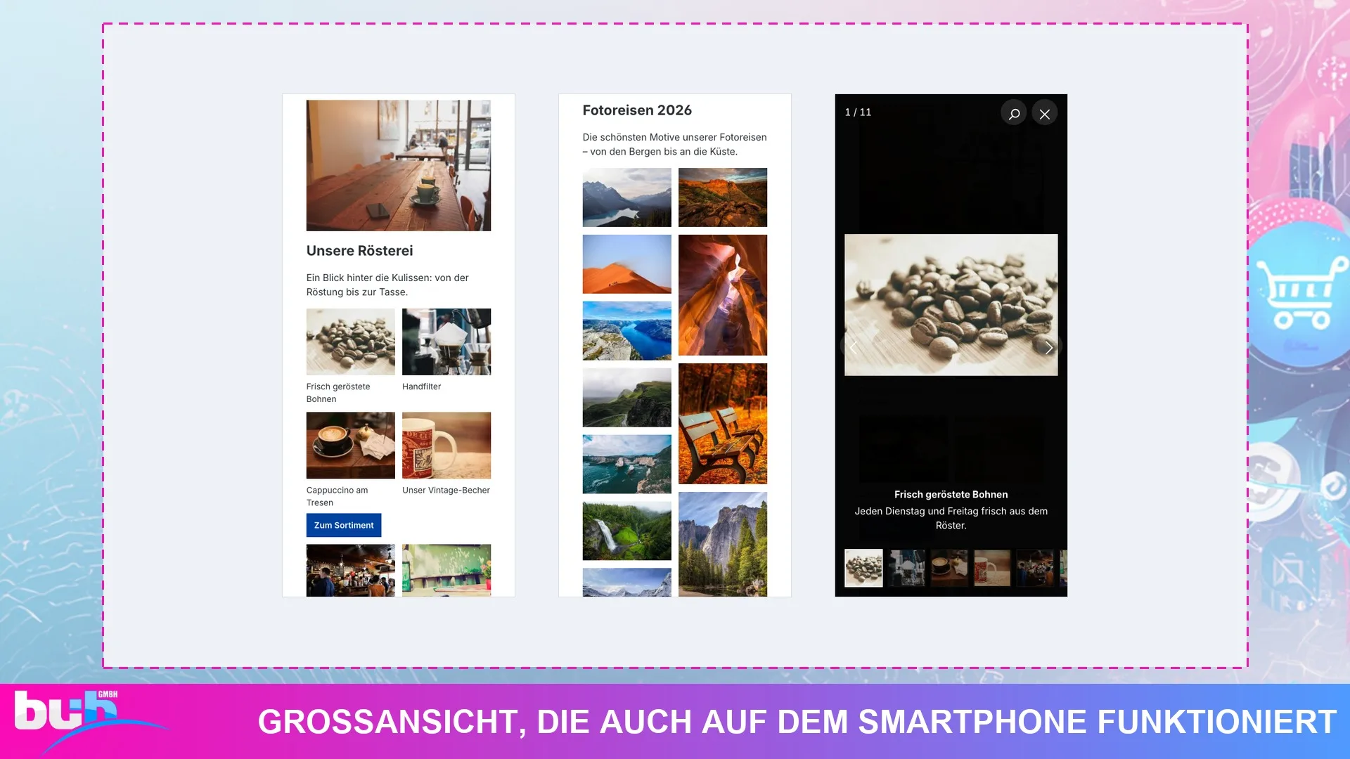 Bildergalerie Lightbox Slider | Galerie für Erlebniswelten und Produktseiten. Screenshot 18