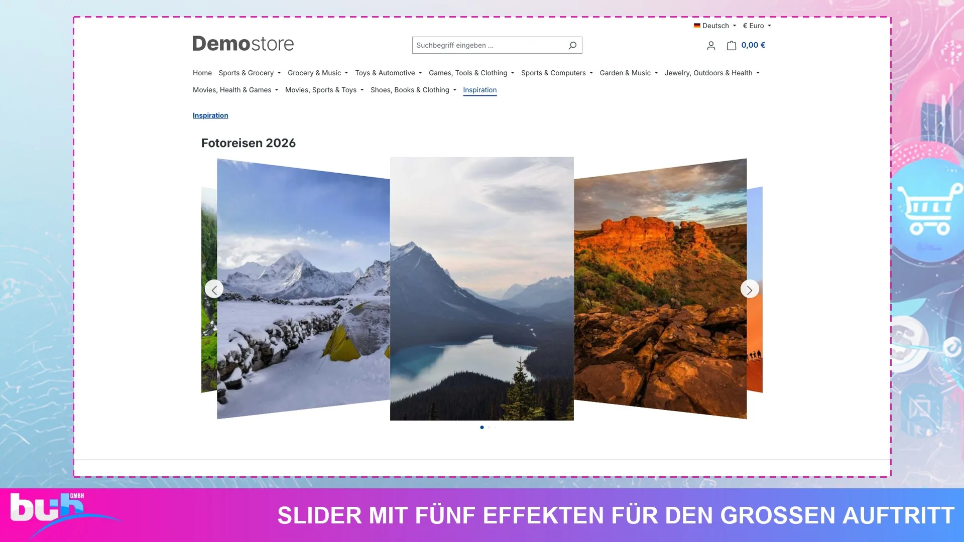 Bildergalerie Lightbox Slider | Galerie für Erlebniswelten und Produktseiten. Screenshot 5