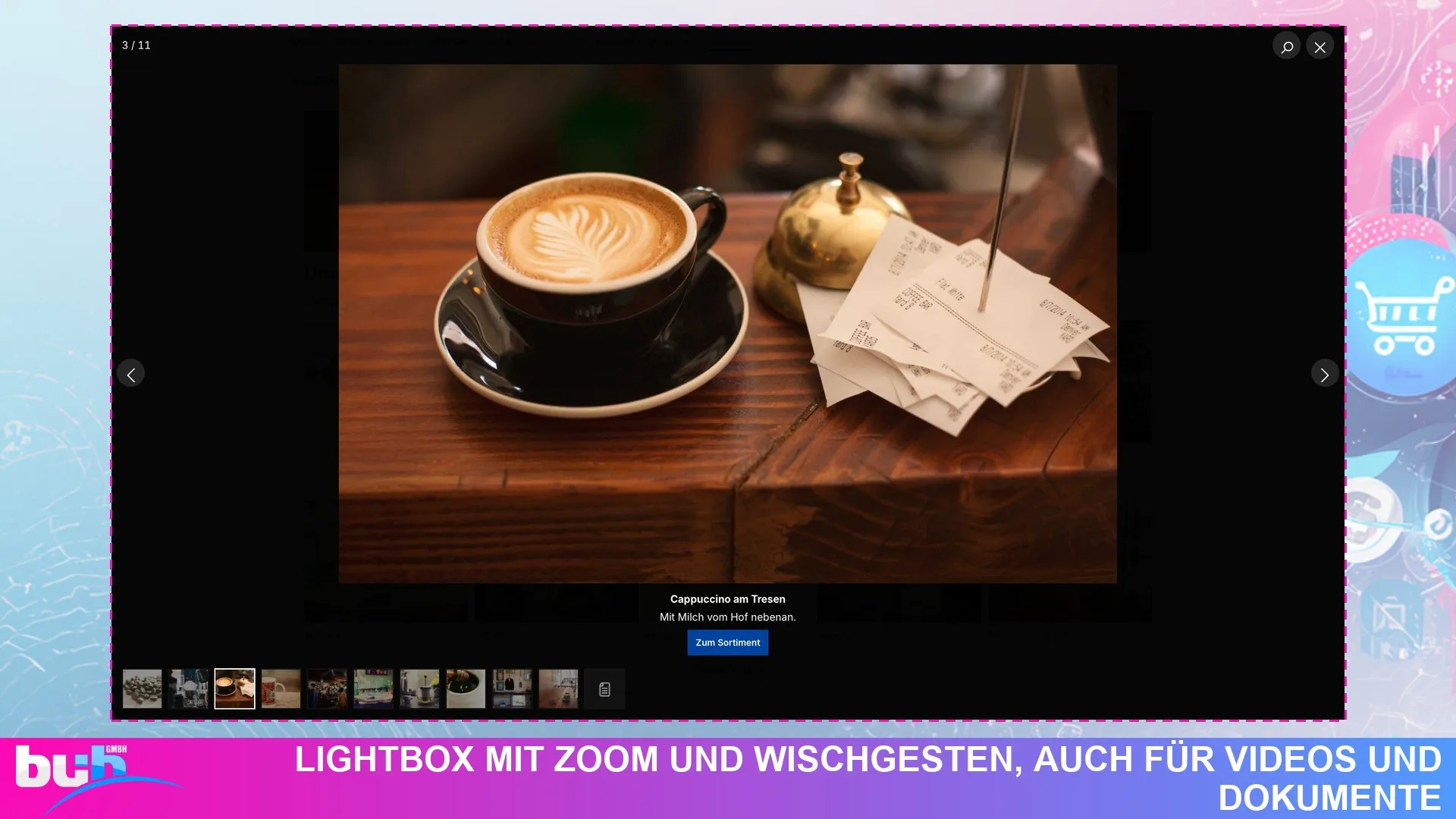 Bildergalerie Lightbox Slider | Galerie für Erlebniswelten und Produktseiten. Screenshot 6