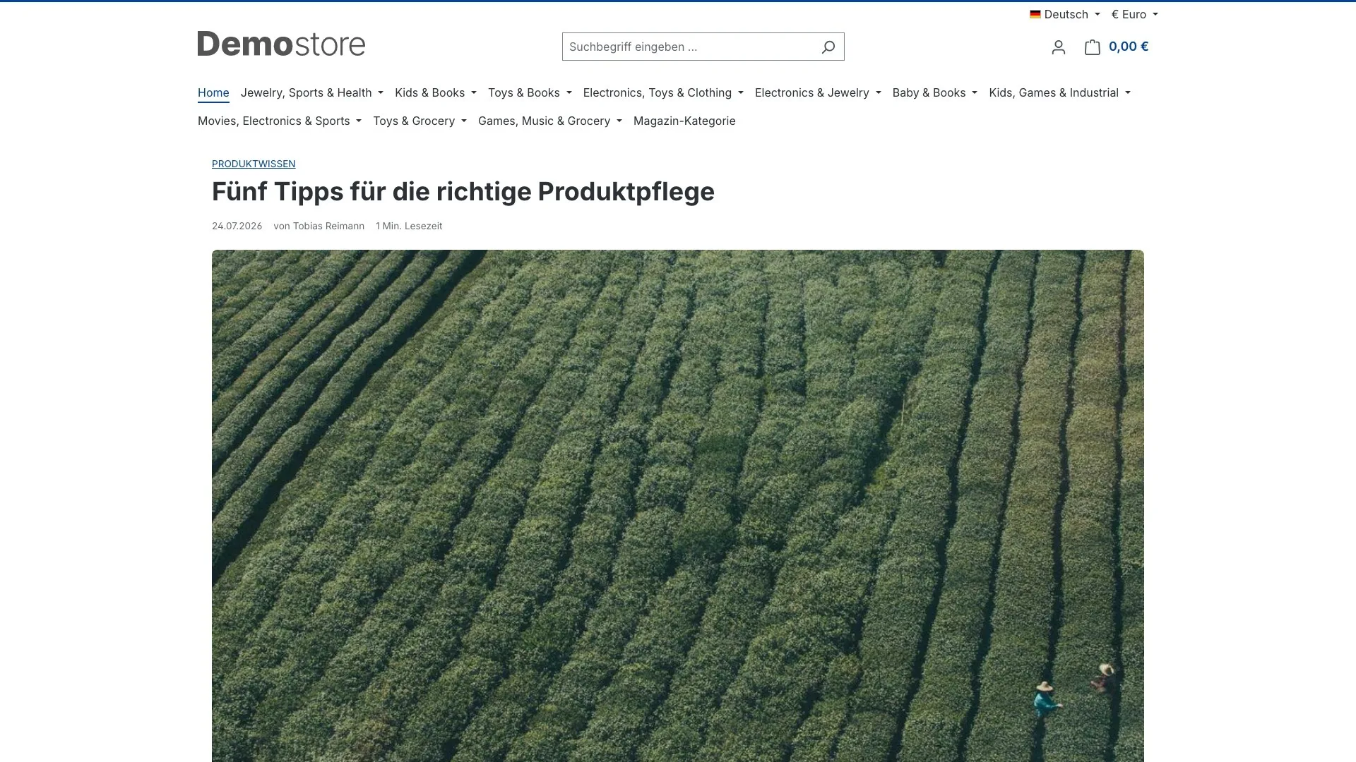 Blog für Shopware 6: Ratgeber im Shop, verknüpft mit Produkten. Screenshot 2