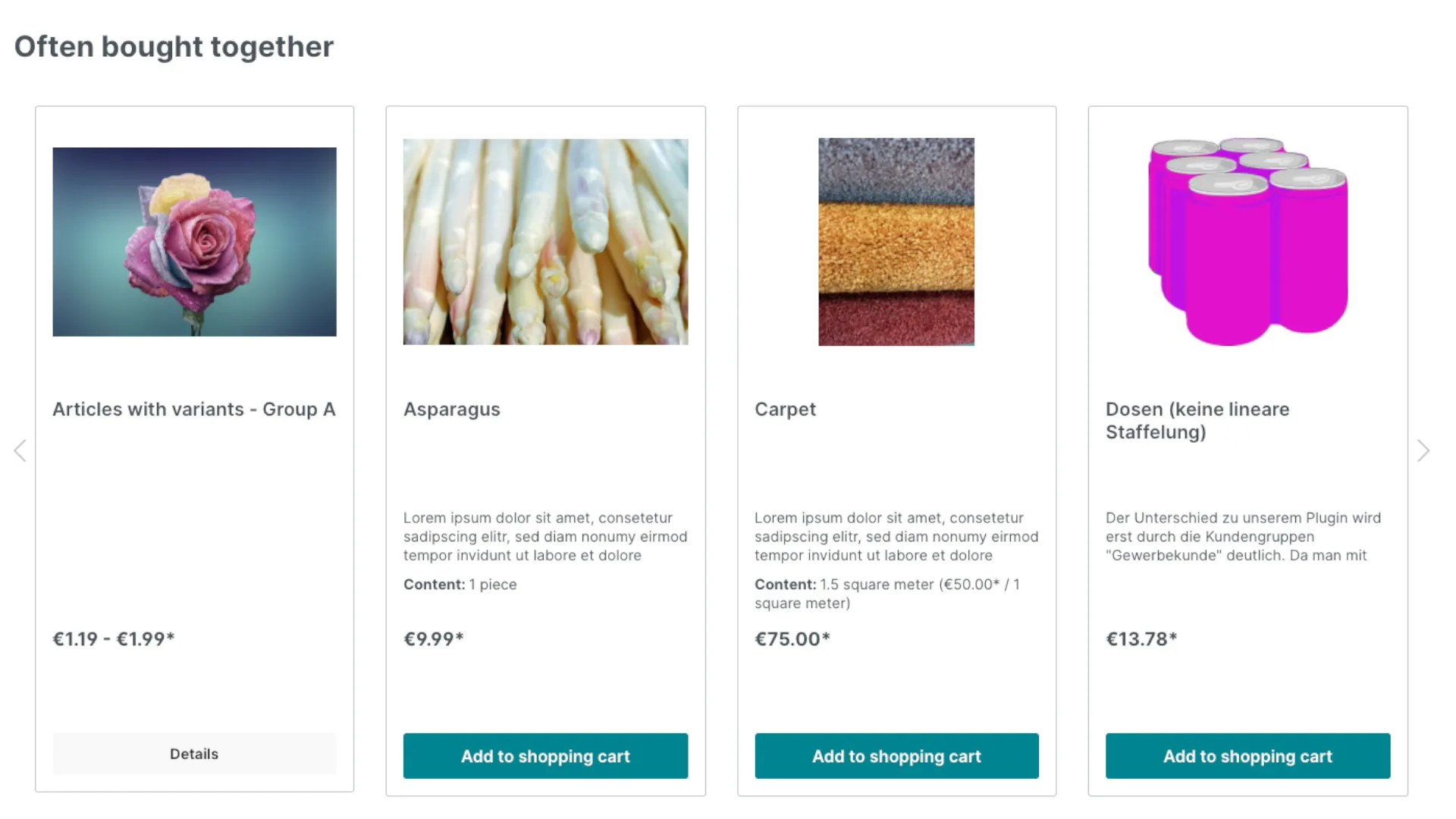 Crosssellingartikel im Warenkorb – Screenshot 3