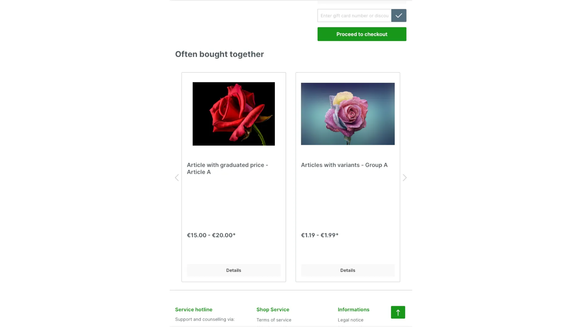Crosssellingartikel im Warenkorb – Screenshot 4