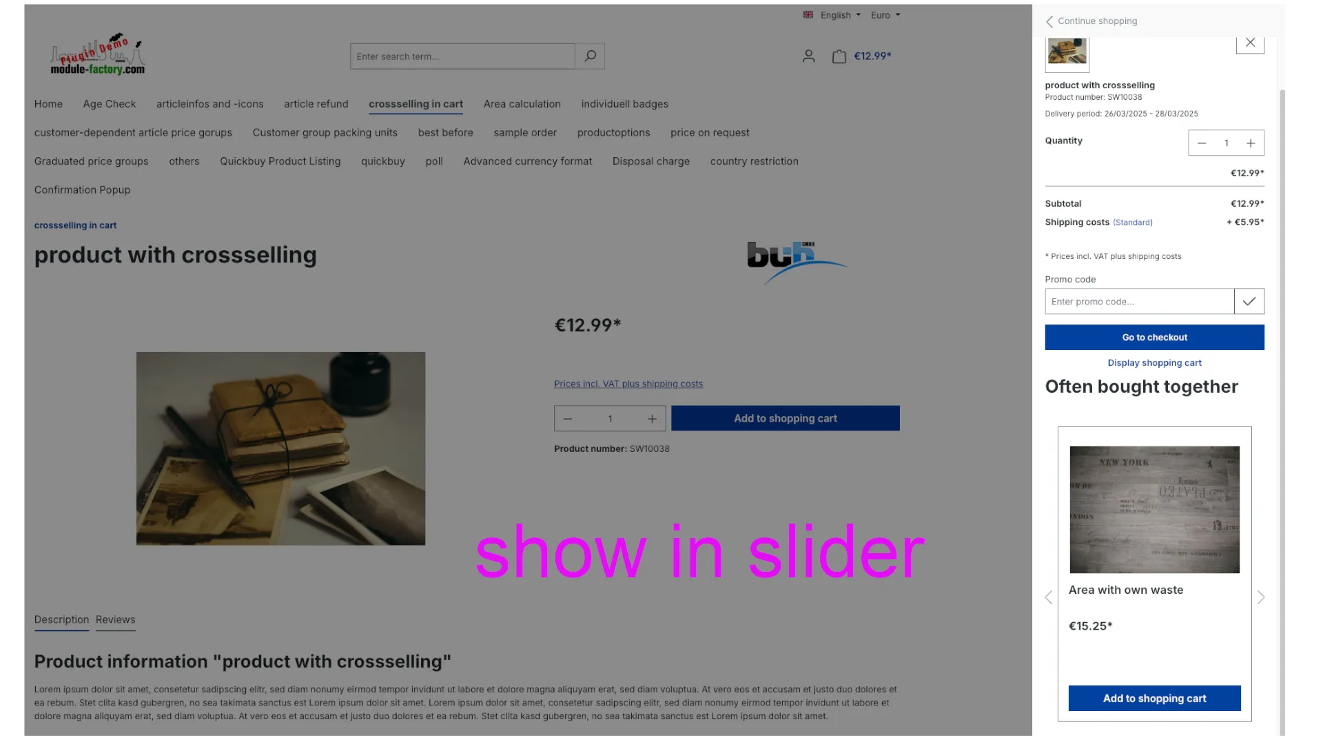 Crosssellingartikel im Warenkorb – Screenshot 7