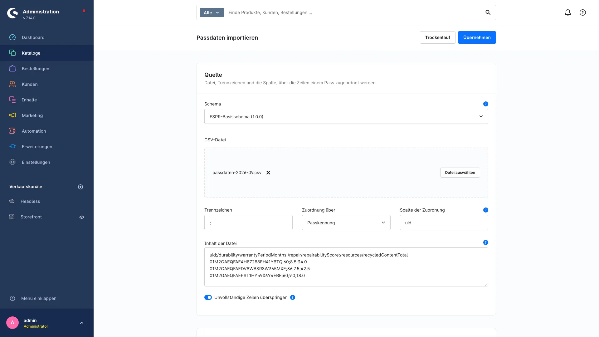Digitaler Produktpass DPP ESPR | Pflichtangaben vor dem Kauf zeigen. Screenshot 12