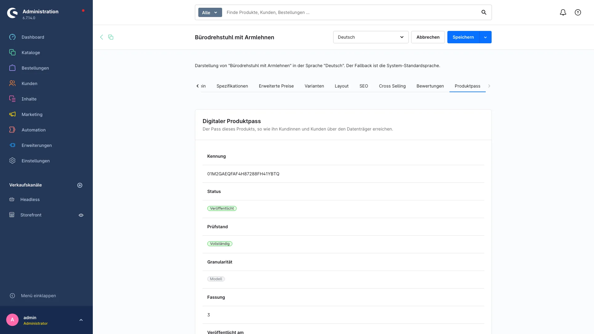 Digitaler Produktpass DPP ESPR | Pflichtangaben vor dem Kauf zeigen. Screenshot 5