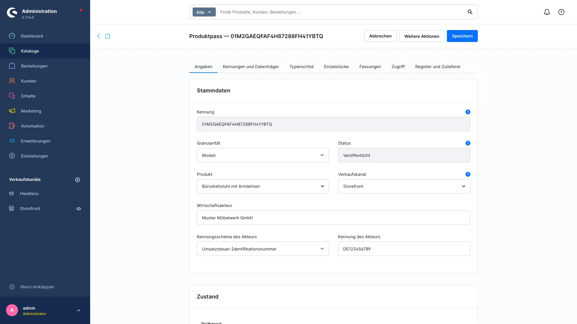 Digitaler Produktpass DPP ESPR | Pflichtangaben vor dem Kauf zeigen. Screenshot 7