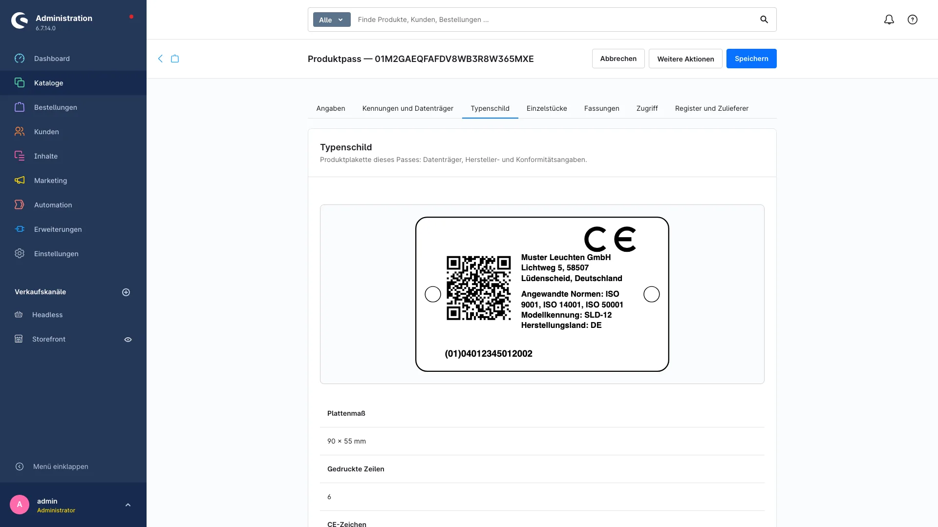 Digitaler Produktpass DPP ESPR | Pflichtangaben vor dem Kauf zeigen. Screenshot 8