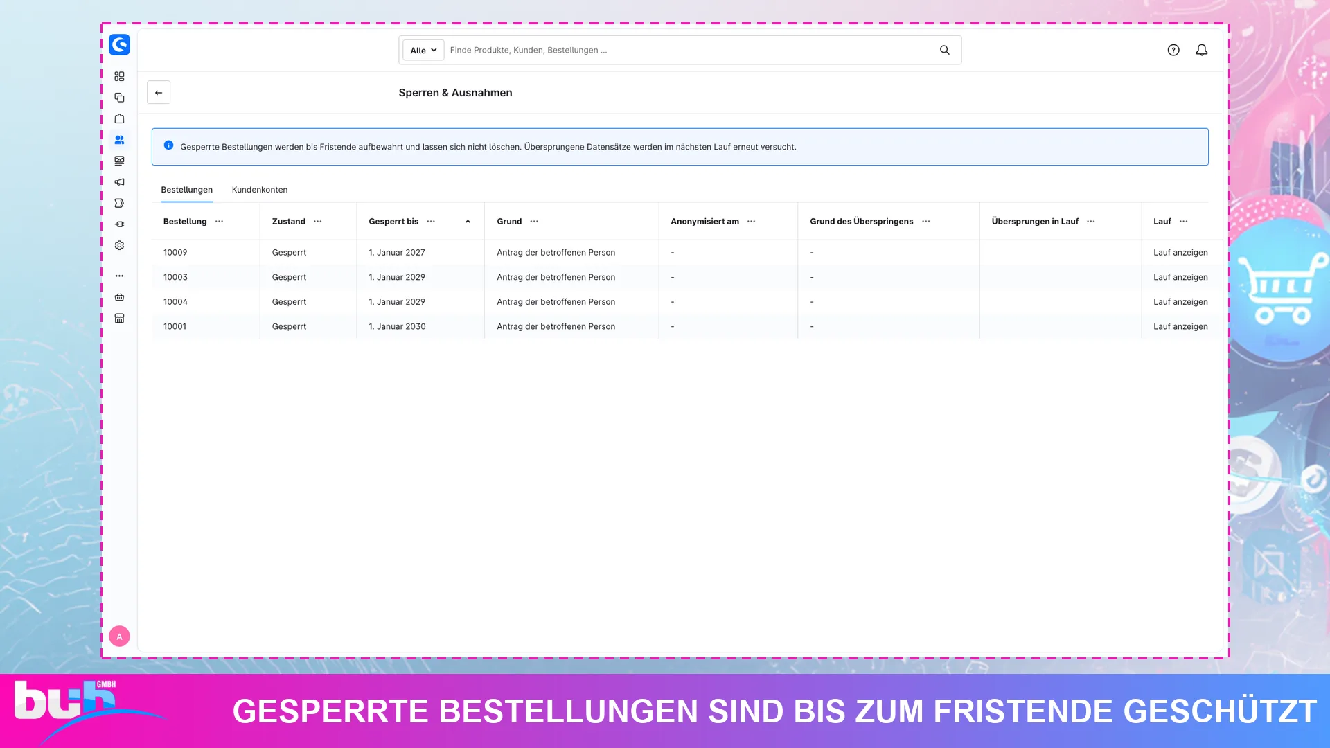 DSGVO Suite Datenschutz Anonymisierung | Kundendaten nach Frist löschen. Screenshot 11