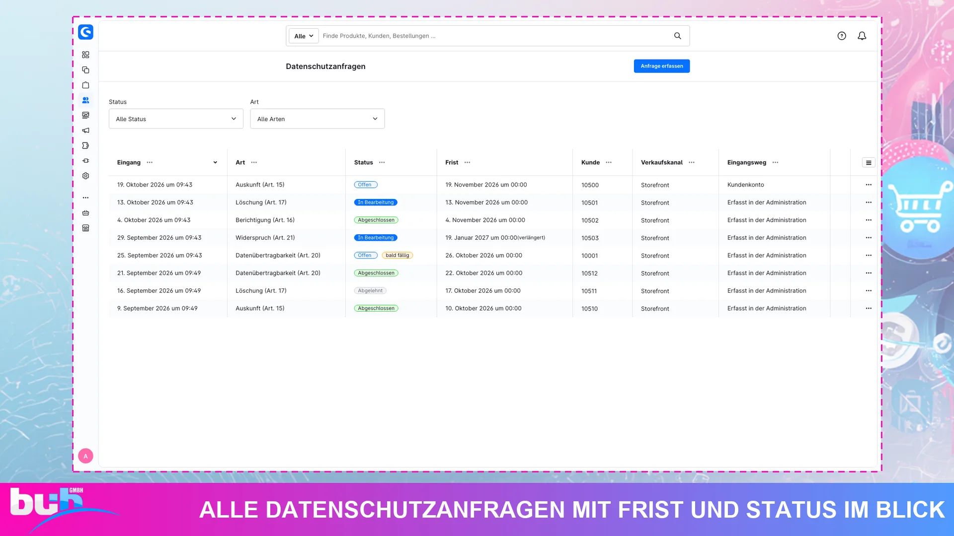 DSGVO Suite Datenschutz Anonymisierung | Kundendaten nach Frist löschen. Screenshot 15