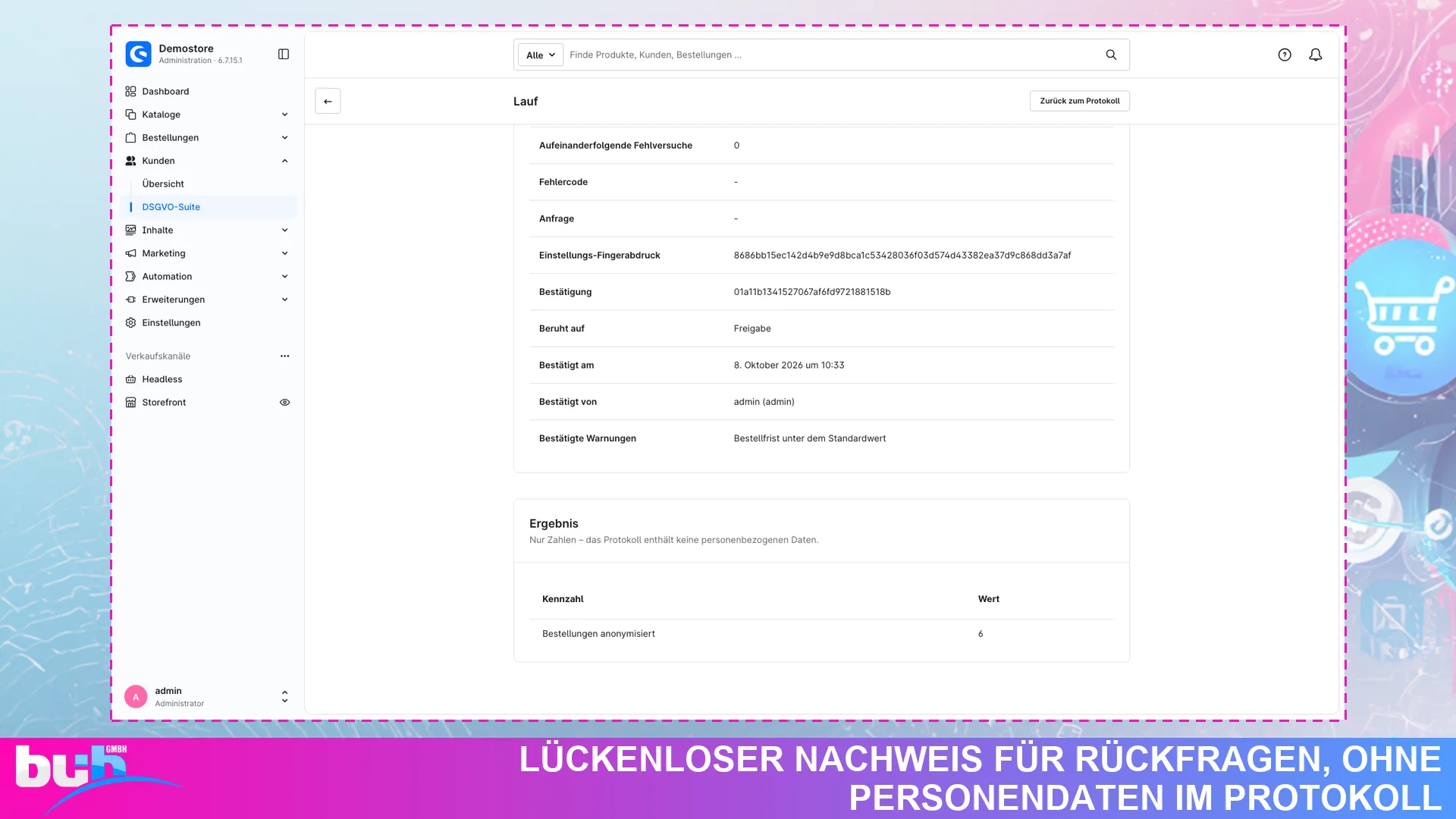 DSGVO Suite Datenschutz Anonymisierung | Kundendaten nach Frist löschen. Screenshot 9