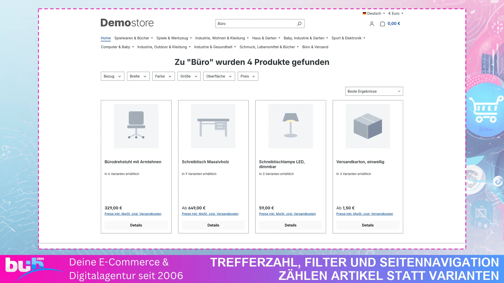 Variantensuche Hauptartikel | Varianten in der Suche zusammenfassen. Screenshot 3
