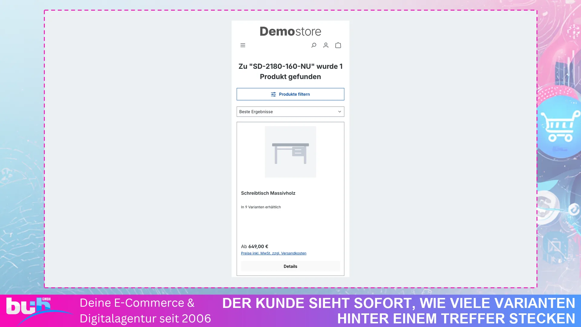 Variantensuche Hauptartikel | Varianten in der Suche zusammenfassen. Screenshot 5