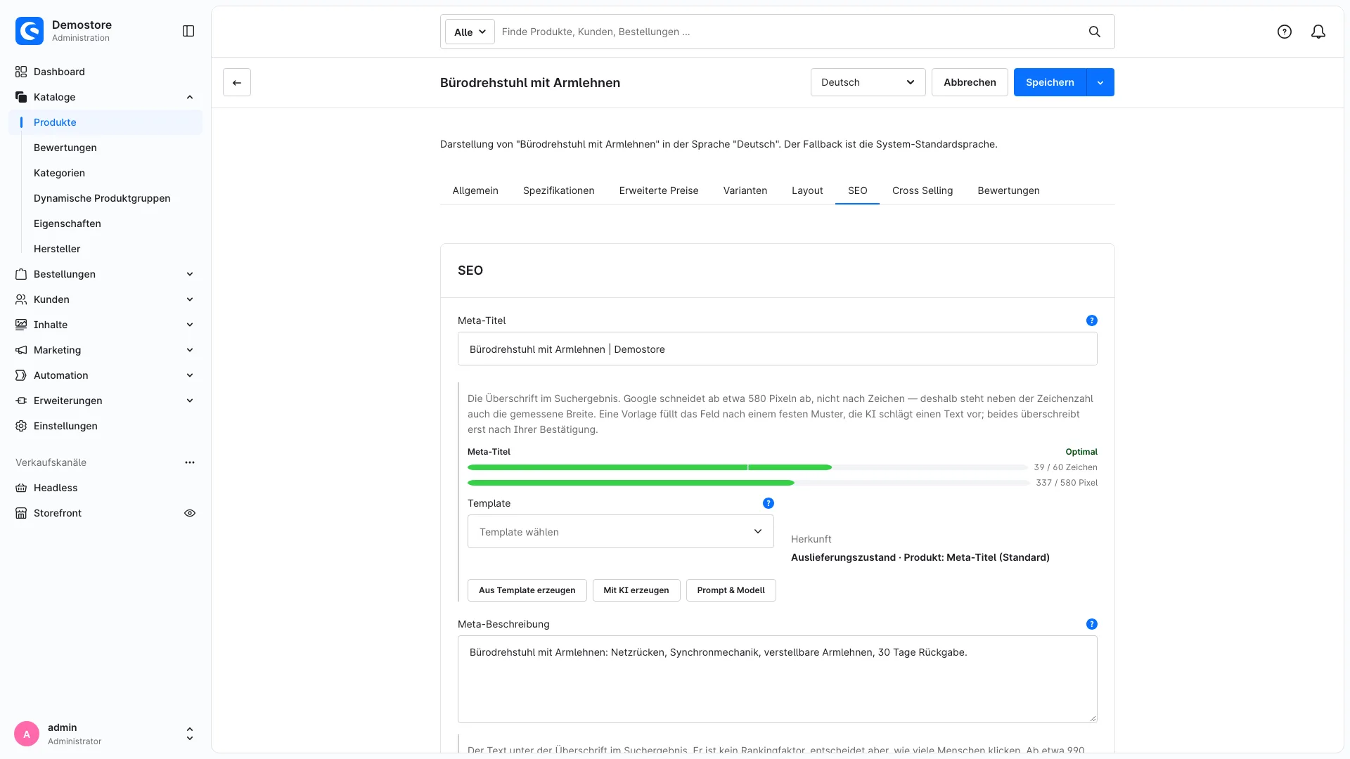 SEO Audit und KI Sichtbarkeit | SEO Optimierung mit Meta Tags aus Vorlagen. Screenshot 12