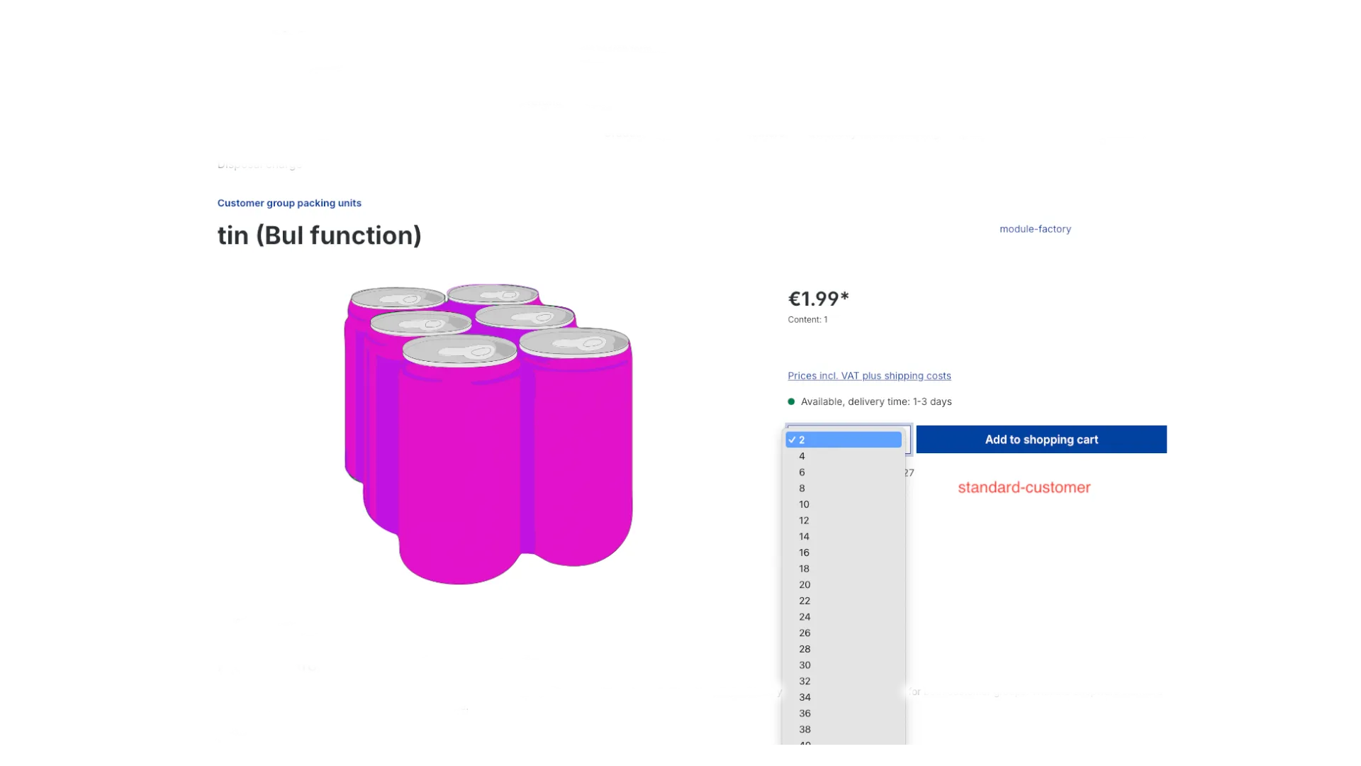 Kundengruppenabhängige Verpackungseinheiten – Screenshot 3
