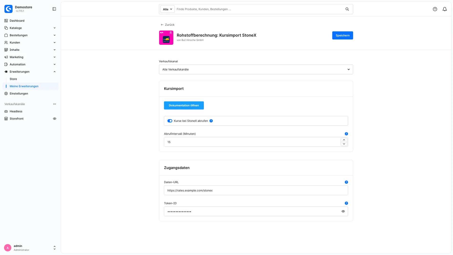 Rohstoffberechnung Kursimport StoneX | Kurse automatisch abrufen statt abtippen. Screenshot 2