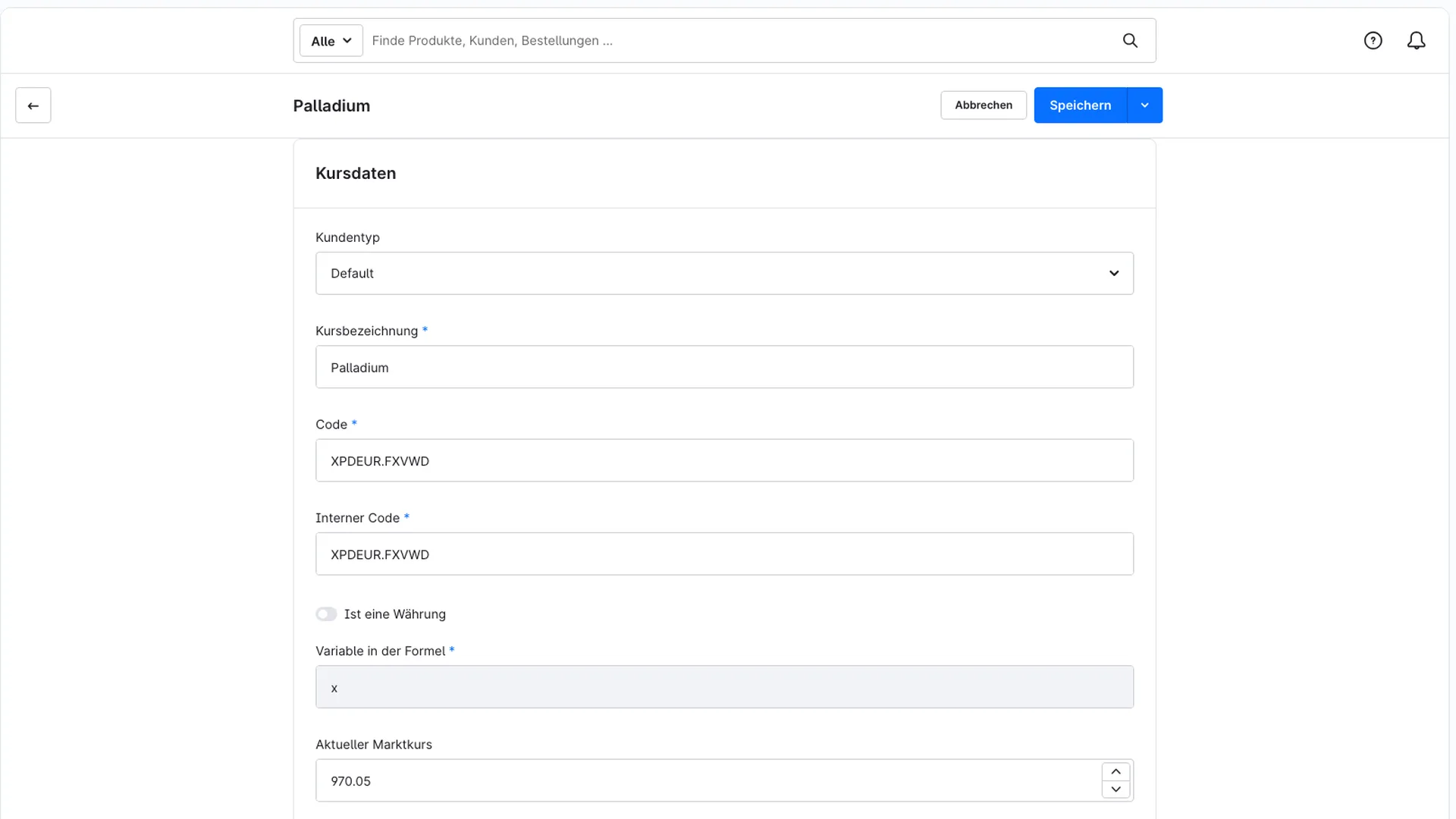 Rohstoffberechnung Kursimport VWD | Kurse per Import statt Abtippen. Screenshot 4