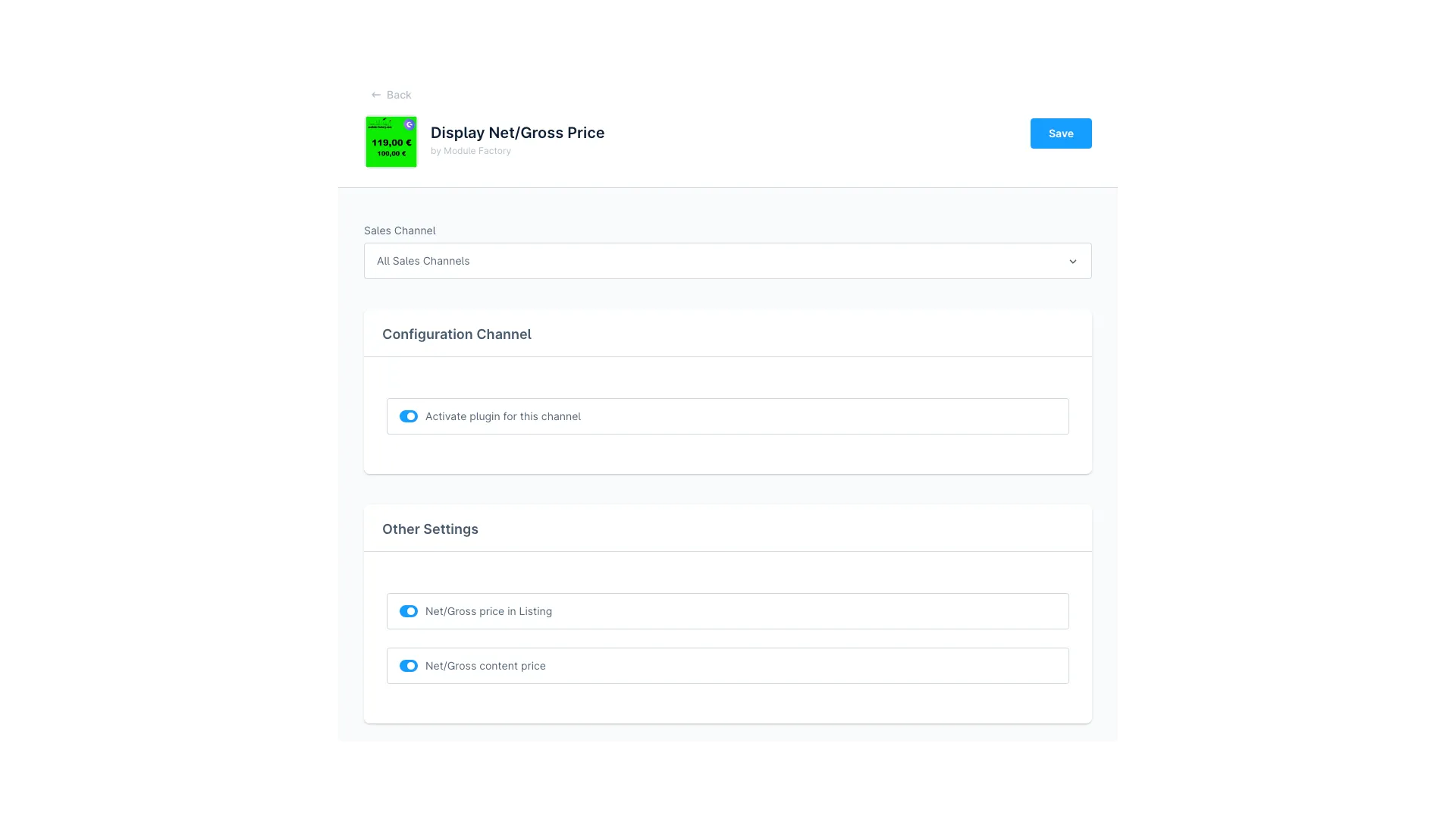 Netto/Brutto Preisanzeige – Screenshot 3