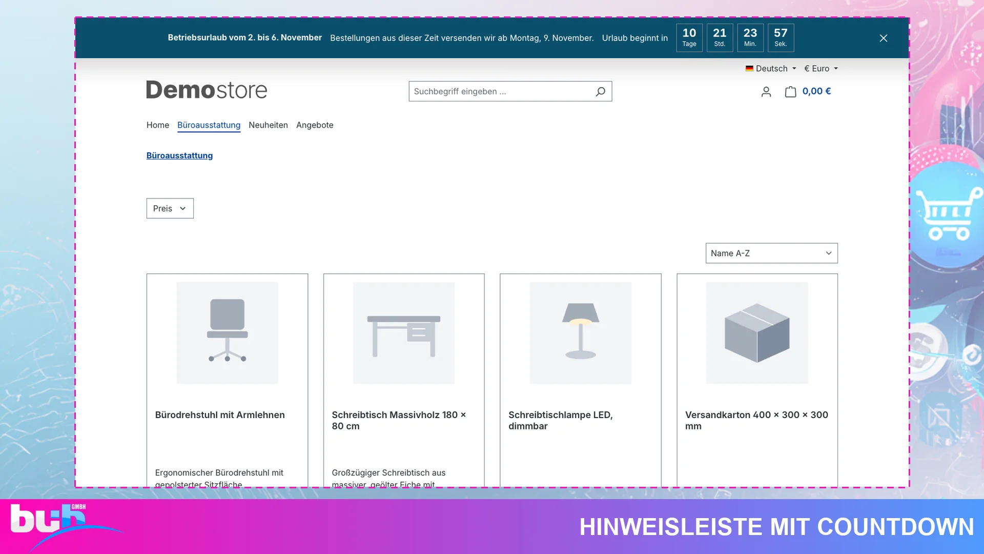 Popup Banner und Hinweisleiste | Exit Intent Popups mit Countdown und Newsletter. Screenshot 4