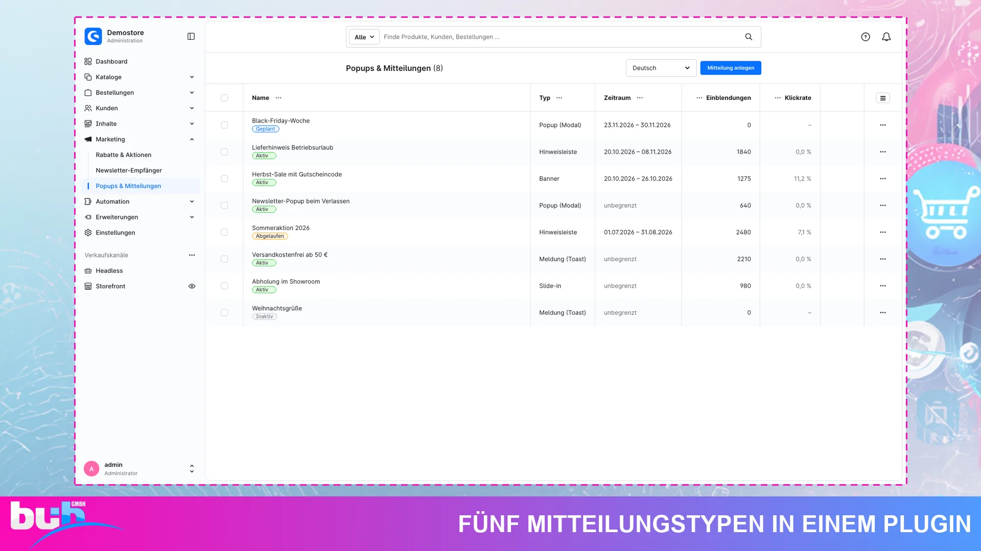Popup Banner und Hinweisleiste | Exit Intent Popups mit Countdown und Newsletter. Screenshot 9
