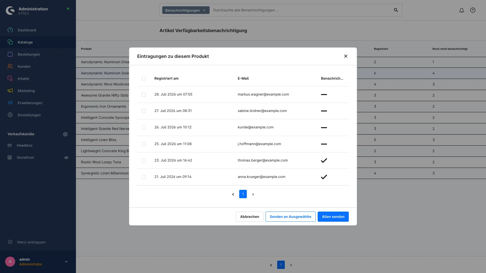 Verfügbarkeitsbenachrichtigung: Mail, sobald der Artikel wieder da ist. Screenshot 4