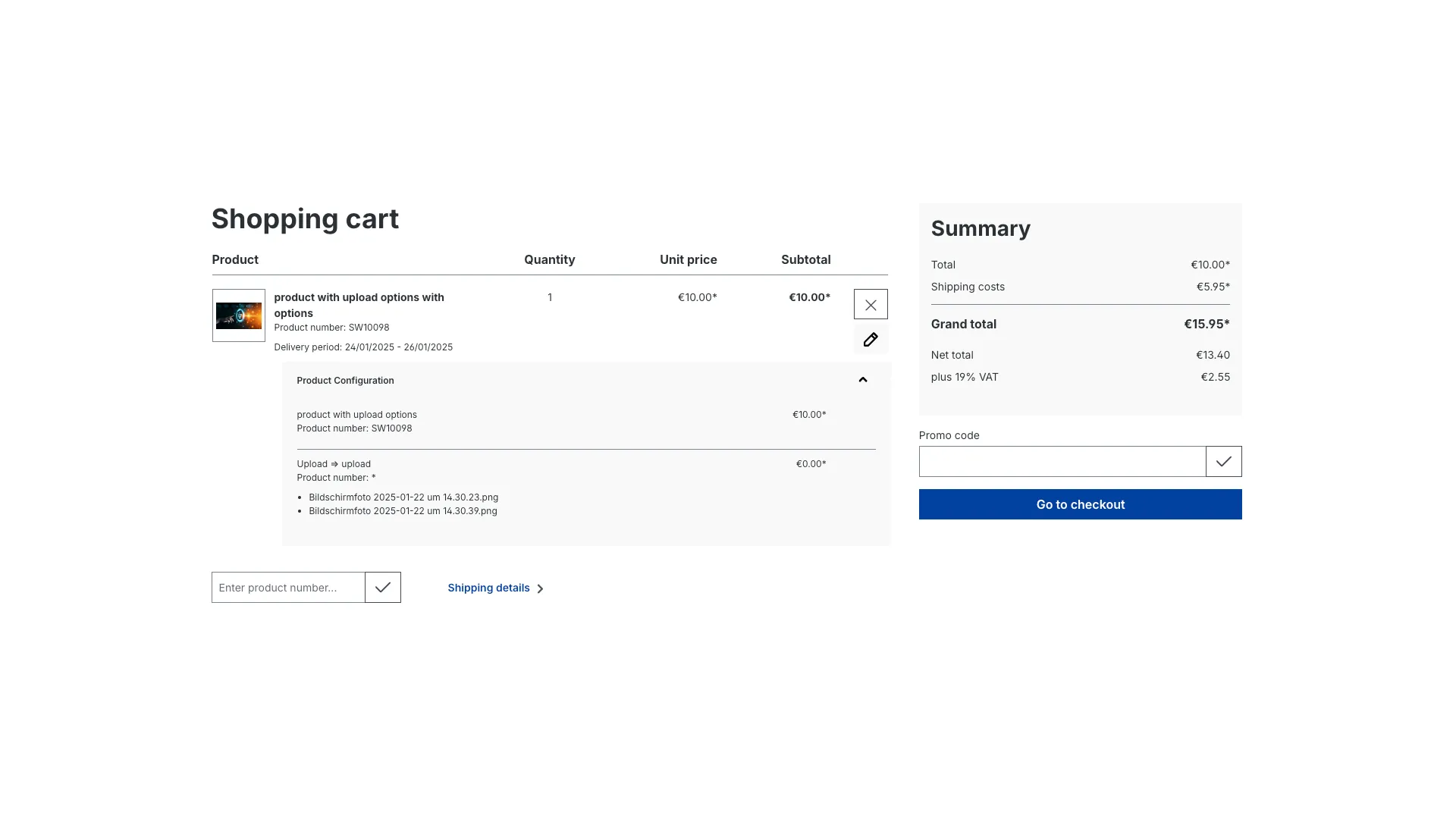 Produkt Konfigurator - Konfigurator Datei Upload – Screenshot 13