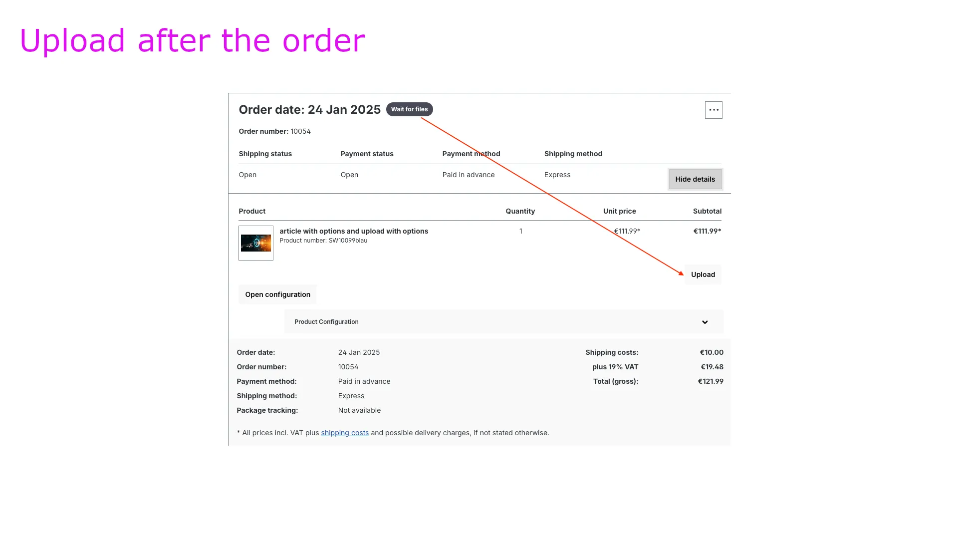 Produkt Konfigurator - Konfigurator Datei Upload – Screenshot 4