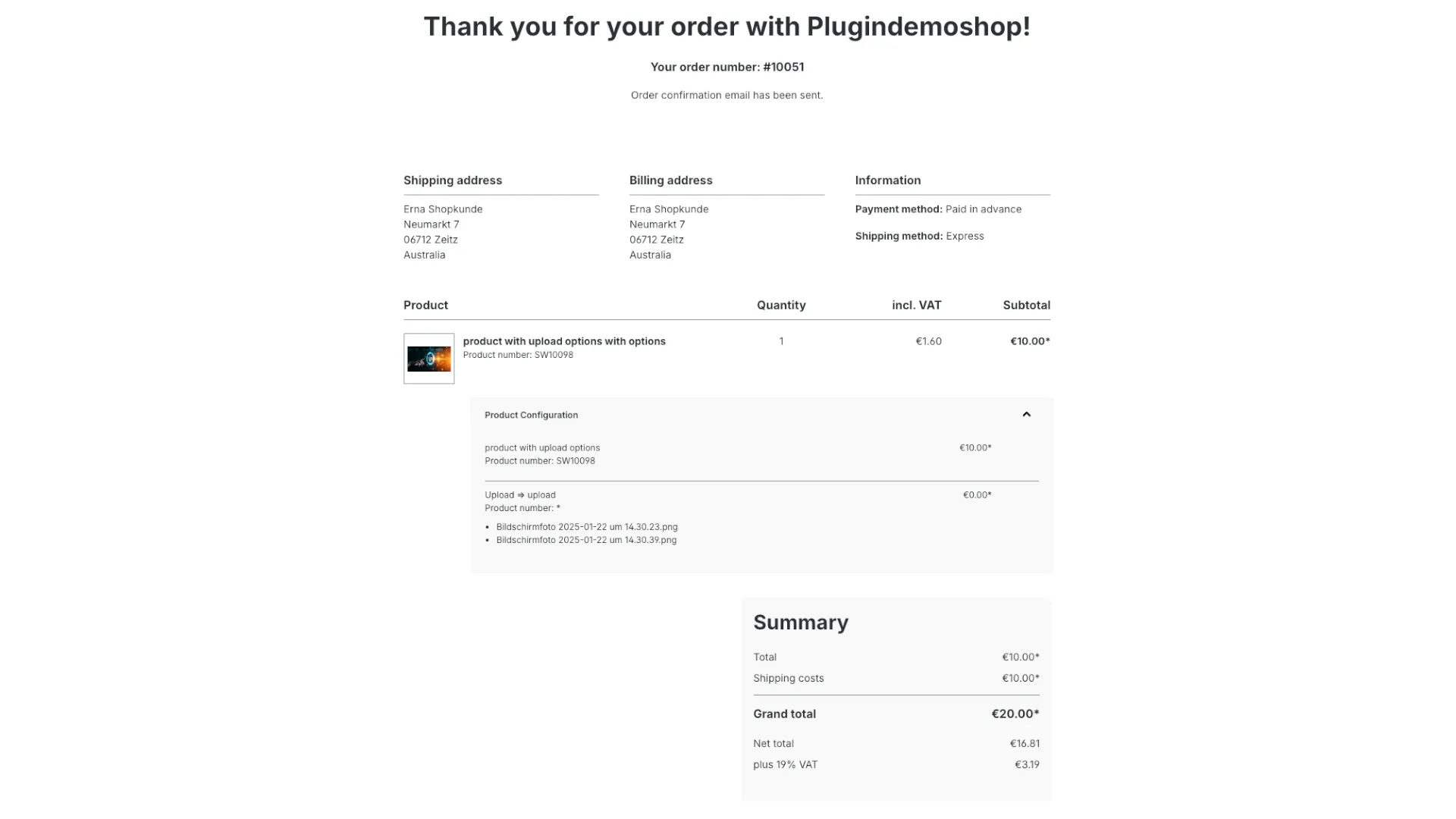 Produkt Konfigurator - Konfigurator Datei Upload – Screenshot 6