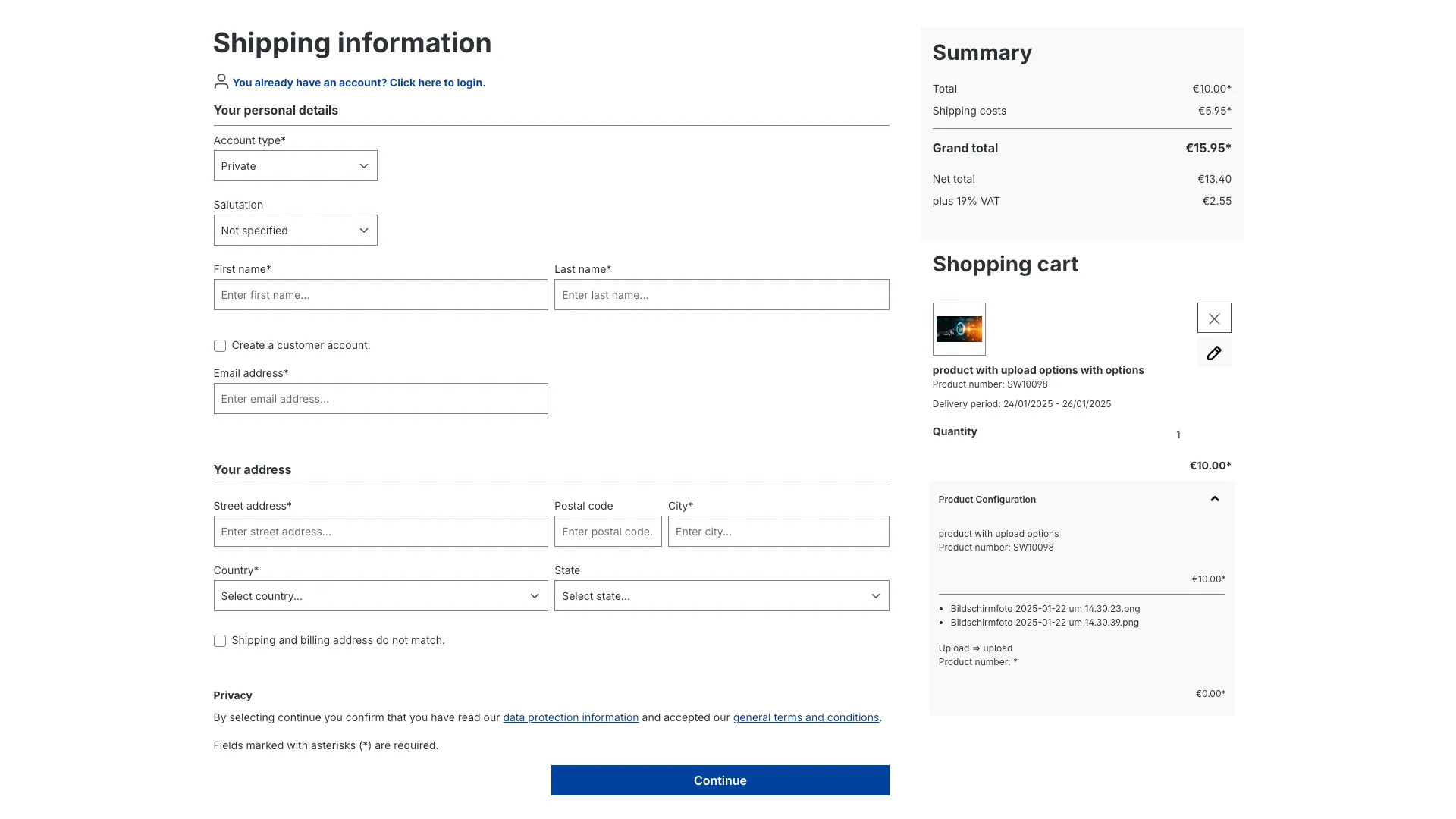 Produkt Konfigurator - Konfigurator Datei Upload – Screenshot 8