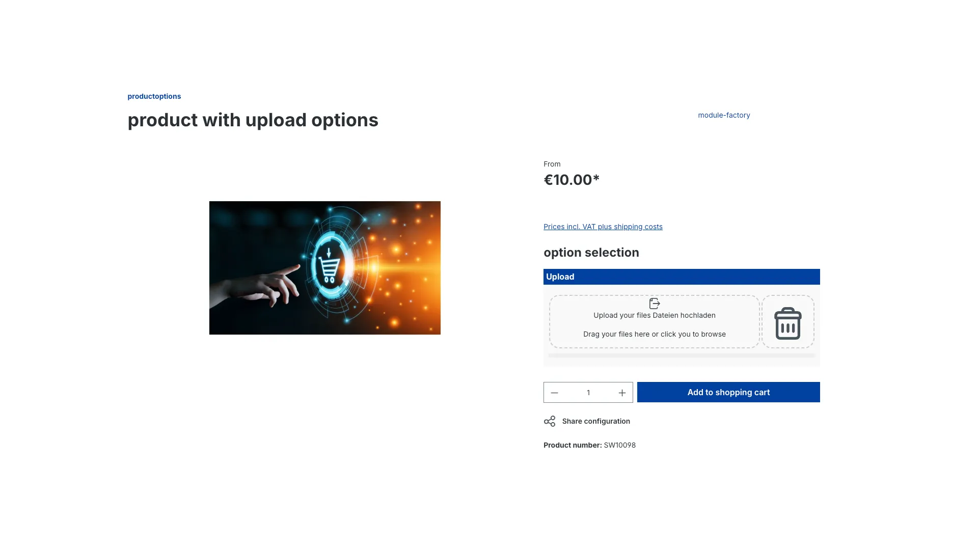Produkt Konfigurator - Konfigurator Datei Upload – Screenshot 9